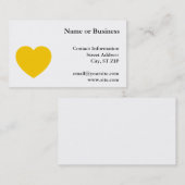 Geel gouden hart visitekaartje (Voorkant / Achterkant)