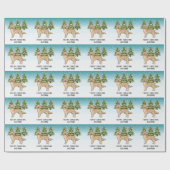 Geel Gouden Retriever Hond Kerst Aangepaste tekst Cadeaupapier (Vlak)