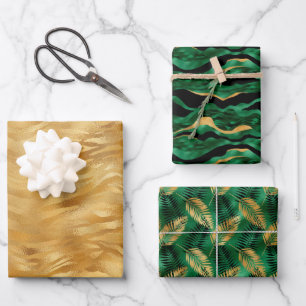 Geel gouden tijger print inpakpapier vel