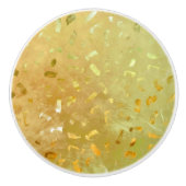Geel goudglitter keramische knop (Voorkant)