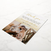 Geel goudglitter wit ombre script bedankt u folie uitnodiging (Gedraaid)