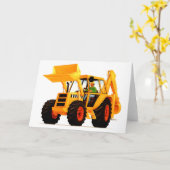 Geel graafwerktuig voor kinderen kaart (Gele Bloem)