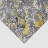 Geel & Grijs 2021 kleur plant bladeren & uilen dec Tissuepapier (Detail)