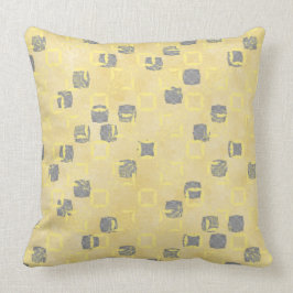 Geel, grijs Abstact Polka Dots Pattern Kussen
