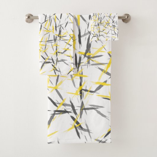 Geel grijs Abstract Bad Handdoek (Insitu)
