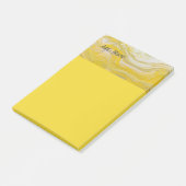 Geel Grijs Abstract Gepersonaliseerde Post it Note (Schuin)