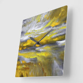 Geel grijs Abstract Vierkante Klok (Hoek)
