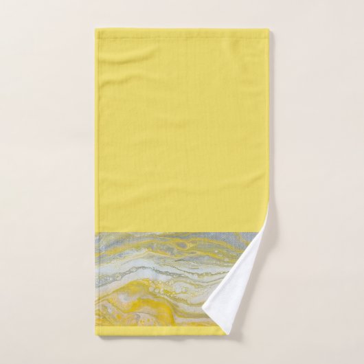 Geel & Grijs Abstracte Badkamer Handdoek Set (Handdoek)