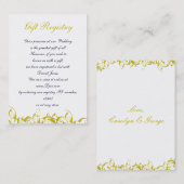 geel grijs Baroque Wedding Visitekaartje (Voorkant / Achterkant)