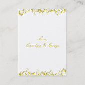 geel grijs Baroque Wedding Visitekaartje (Achterkant)