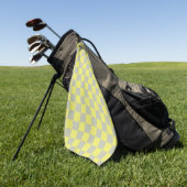 Geel + Grijs Check Checkerboard Patroon Golfhanddoek (Groen)