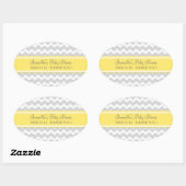 Geel Grijs Chevron Baby shower Favor Stickers (Vel)
