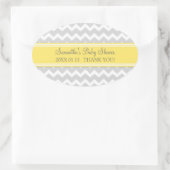 Geel Grijs Chevron Baby shower Favor Stickers (Tas)