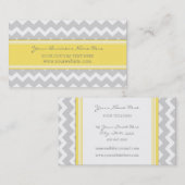 Geel grijs Chevron Retro Visitekaartjes (Voorkant / Achterkant)