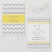 Geel grijs Chevron Retro Visitekaartjes (Voorkant / Achterkant)