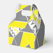 Geel Grijs Chevron Streep Geometrisch Patroon Bedankdoosjes (Achterkant)