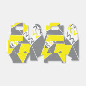 Geel Grijs Chevron Streep Geometrisch Patroon Bedankdoosjes (Uitgevouwen)