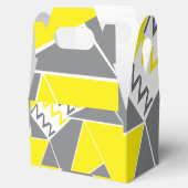 Geel Grijs Chevron Streep Geometrisch Patroon Bedankdoosjes (Geopend)