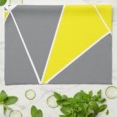 Geel Grijs Chevron Stripe geometrisch Theedoek (Gevouwen)