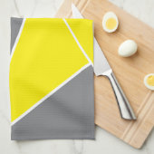 Geel Grijs Chevron Stripe geometrisch Theedoek (Quarter Fold)