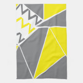 Geel Grijs Chevron Stripe geometrisch Theedoek (Verticaal)