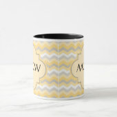 Geel/grijs Chevron Zigzag Mok (Midden)