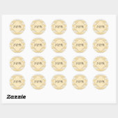 Geel/grijs Chevron Zigzag Ronde Sticker (Vel)
