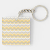Geel/grijs Chevron Zigzag Sleutelhanger (Achterkant)
