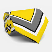 Geel Grijs Diamant Geometrisch Stropdas (Opgerold)