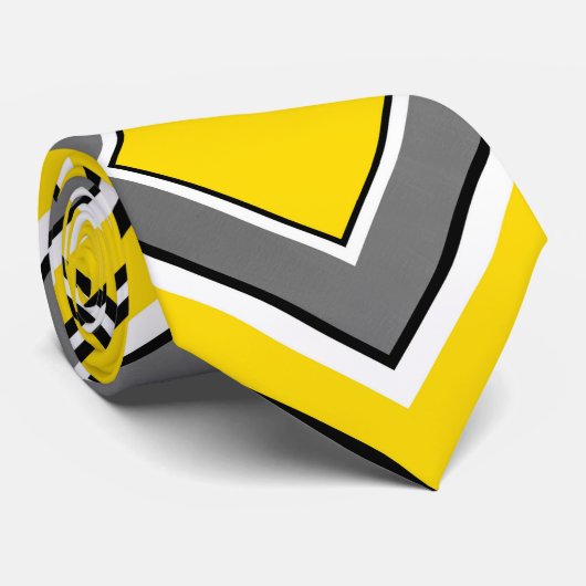 Geel Grijs Diamant Geometrisch Stropdas (Opgerold)