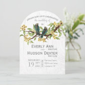 Geel grijs en Blauw Groen Vogelhuwelijk Kaart (Staand voorkant)