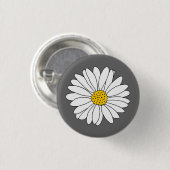 Geel grijs en Witte Daisy Ronde Button 3,2 Cm (Voorkant /achterkant)