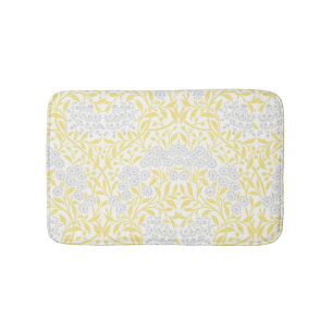Geel grijs Floral Damask Patroon Badmat