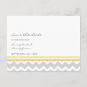 Geel Grijs Foto Sla de datum bruiloft Briefkaarten (Achterkant)