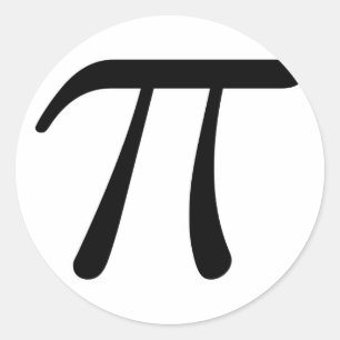 Geel grijs Geel Sinaasappel Pi 3.14 symbool Wiskun Ronde Sticker