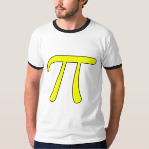 Geel grijs Geel Sinaasappel Pi 3.14 symbool Wiskun T-shirt
