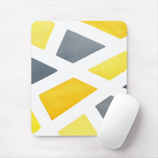 Geel grijs Geometric Muismat (Met muis)