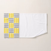 Geel grijs Geometrische penseelpatroon Bad Handdoek (Handdoek)