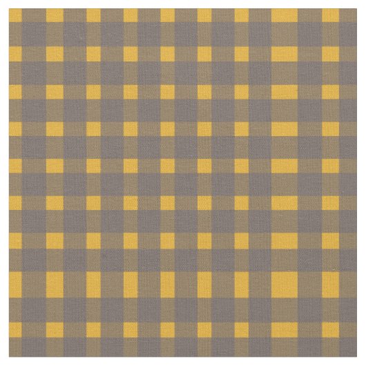 Geel grijs Gingham Pattern Stof (Close Up)