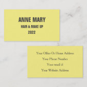 Geel grijs haar en make-up modern 2022 visitekaartje (Voorkant / Achterkant)