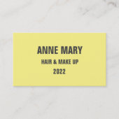 Geel grijs haar en make-up modern 2022 visitekaartje (Voorkant)