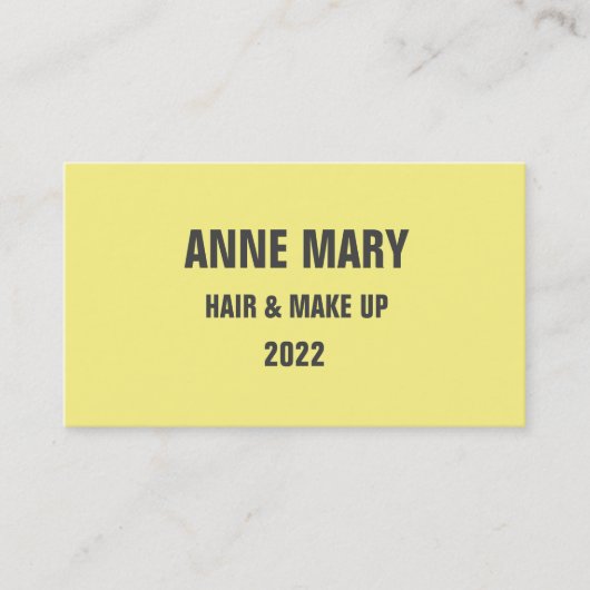 Geel grijs haar en make-up modern 2022 visitekaartje (Voorkant)