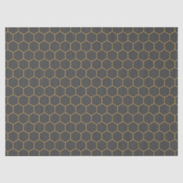 Geel grijs Honeycomb Hexagon Pattern Trendy Chic Tissuepapier