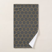 Geel grijs Honeycomb Hexagon Pattern Trendy Manly Bad Handdoek (Handdoek)
