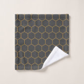 Geel grijs Honeycomb Hexagon Pattern Trendy Manly Bad Handdoek (Wasdoekje)