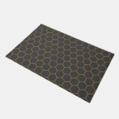 Geel grijs Honeycomb Hexagon Pattern Trendy Plain Deurmat (Schuin)
