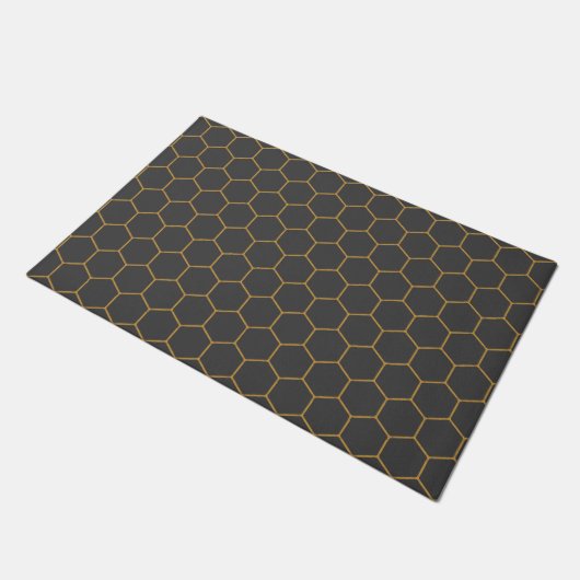 Geel grijs Honeycomb Hexagon Pattern Trendy Plain Deurmat (Schuin)