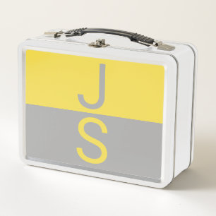 Geel & Grijs Modern Beginletters Monogram