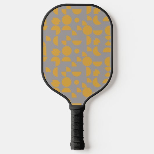 Geel Grijs Modern Elegant Geometrisch Tribal Pickleball Paddle (Voorkant)