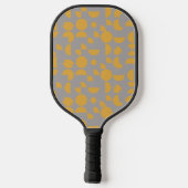 Geel Grijs Modern Elegant Geometrisch Tribal Pickleball Paddle (Achterkant)